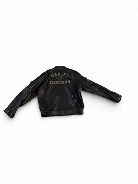 Harley-Davidson Black Leather Moto Jacket with Subtle Logo